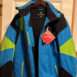 Spyder Men's Vibrant Blue and Lime Ski Jacket